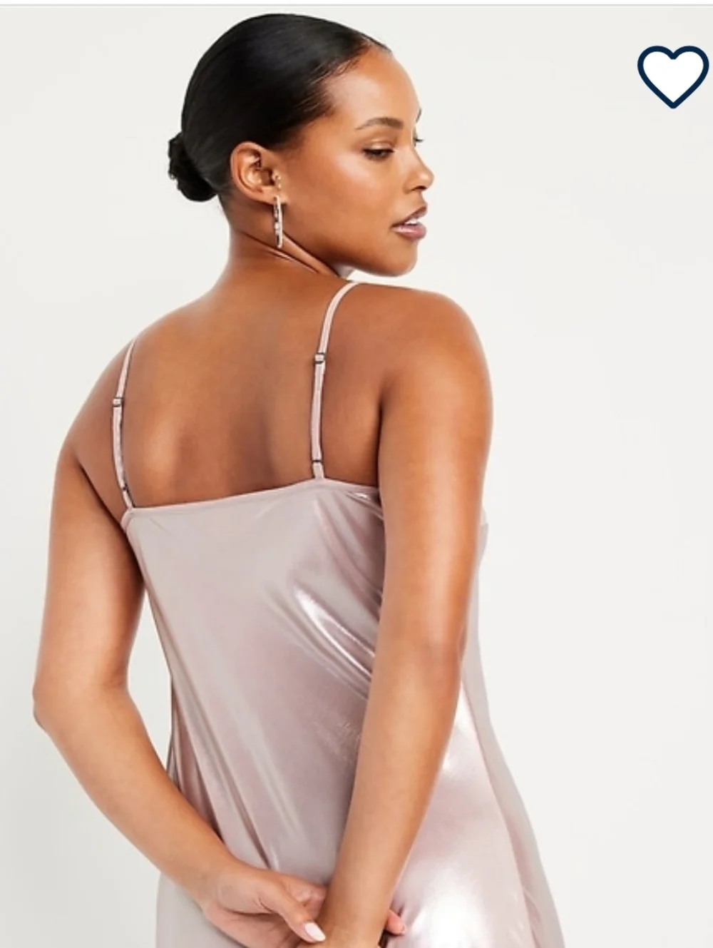 NWT Old Navy Shine Satin Slip Maxi Dress in Light Pink - Picture 3 of 4